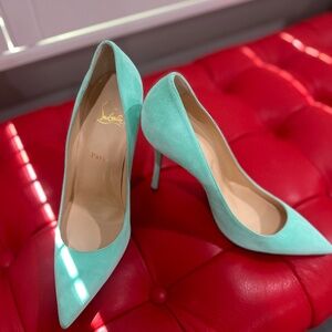 Teal Suede Christian Louboutin